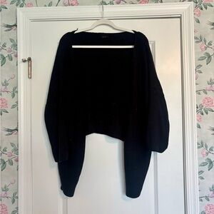 EUC Lumiere Black Open Front Cardigan with Balloon Sleeves Size S